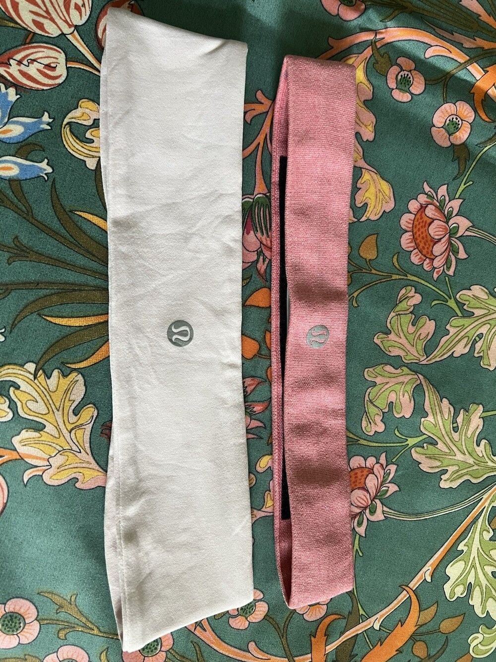 Lululemon Pair of Workout Stretch Headbands PINK & SALMON